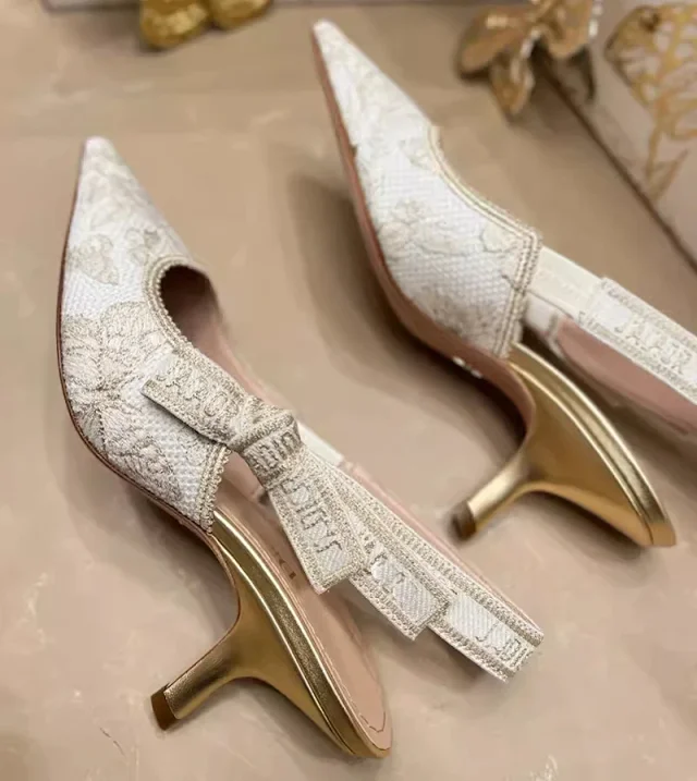 Dior High Heels J'Adior embroidered pointed-toe slingback pumps product detail image 8
