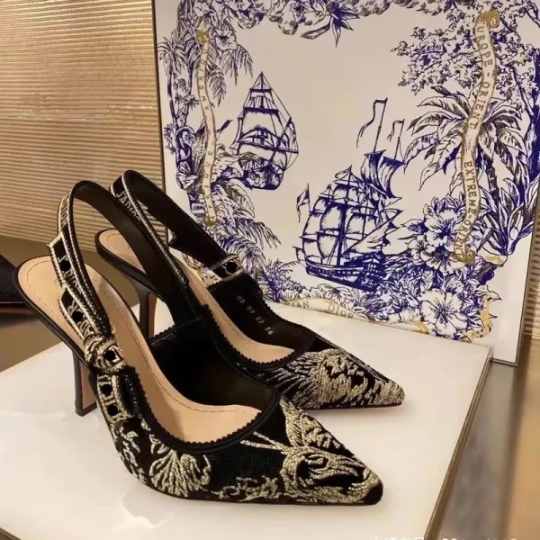 Dior J'Adior Lace Slingback Stilettos Beige - 15