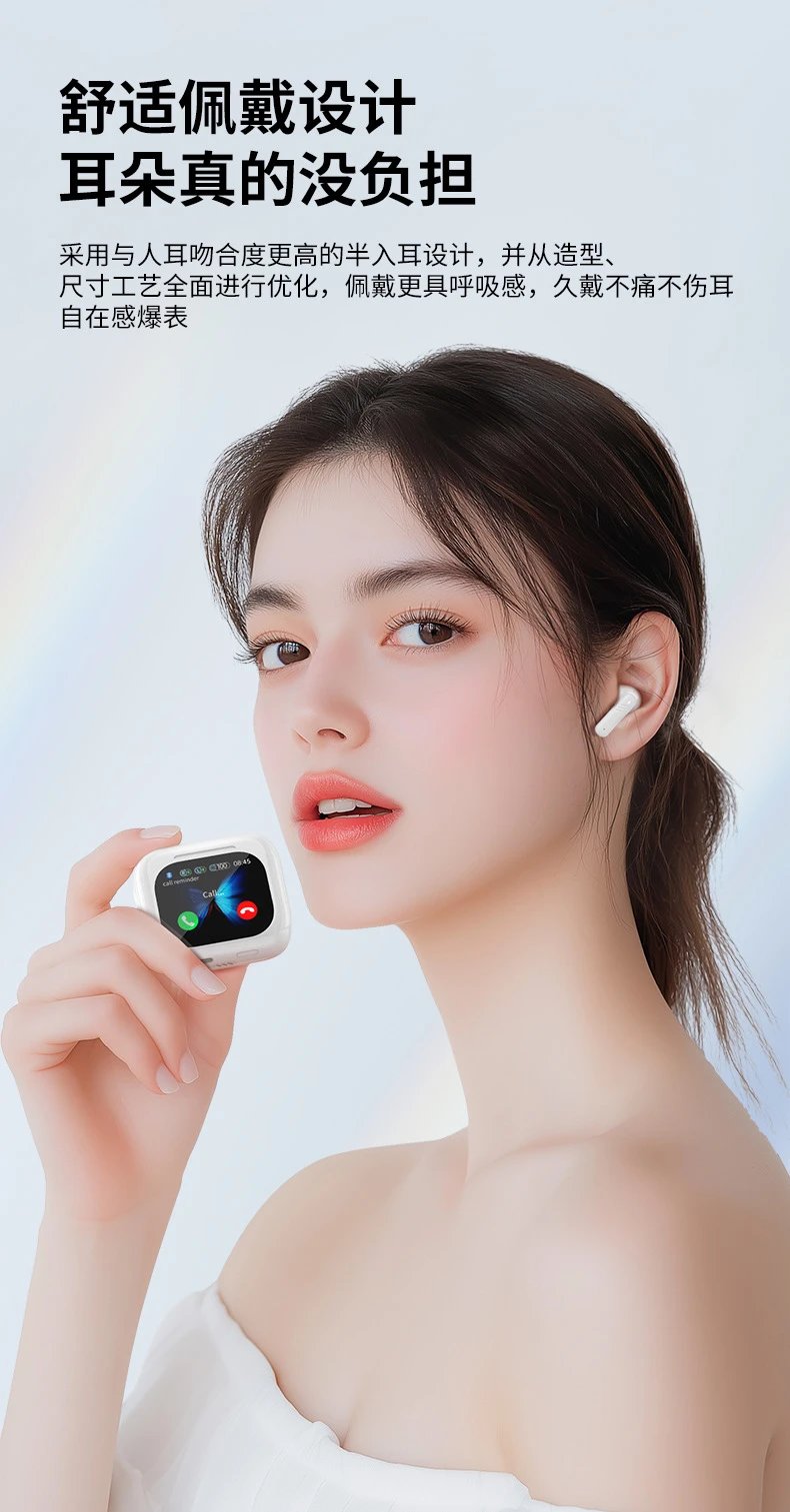 Design LX-50 Starlight White Champion Edition TWS Earbuds with Display Tws Earbuds - 5