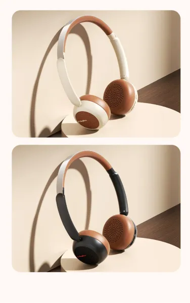 Design Over-Ear Headphones Brown Leather Accent Over-Ear Headphones - 19