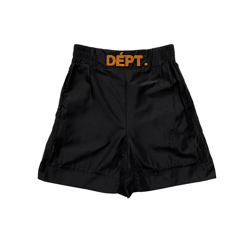 DEPT. Shorts Embroidered Logo Elastic-Waist — Black