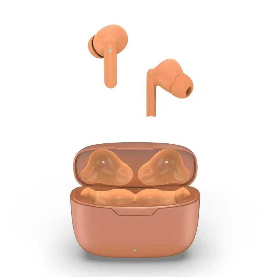 Design TWS Earbuds Peach Orange Wireless Earphones