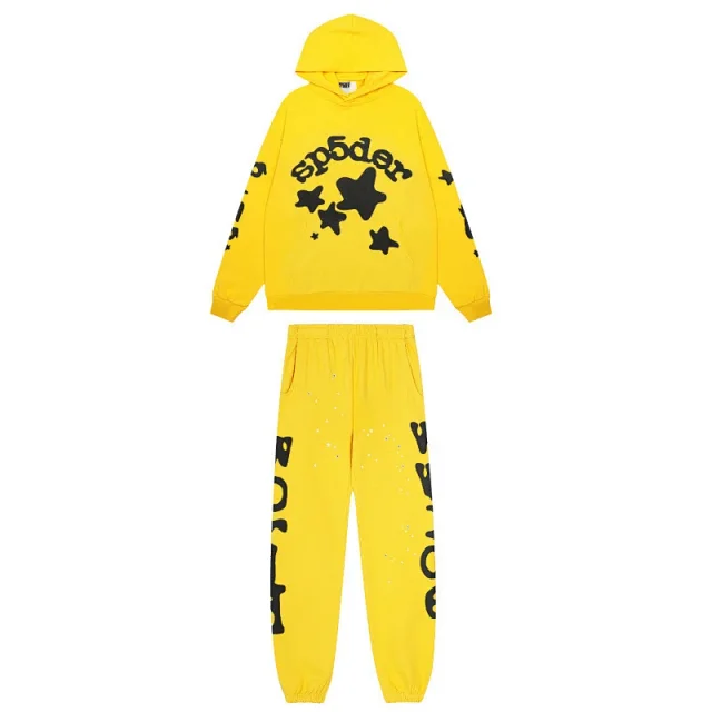 Sp5der Tracksuits Spider web graphic hooded sweatshirt and jogger set product detail image 26