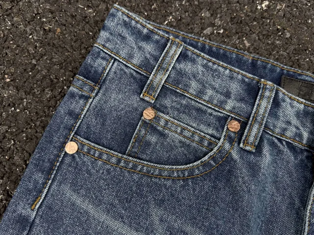 Unbranded Jeans Washed denim with lightning bolt graphics product detail image 12