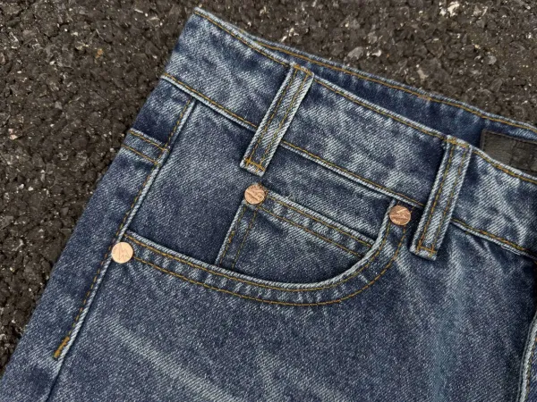 Design Lightning Print Flared Jeans Blue - 13