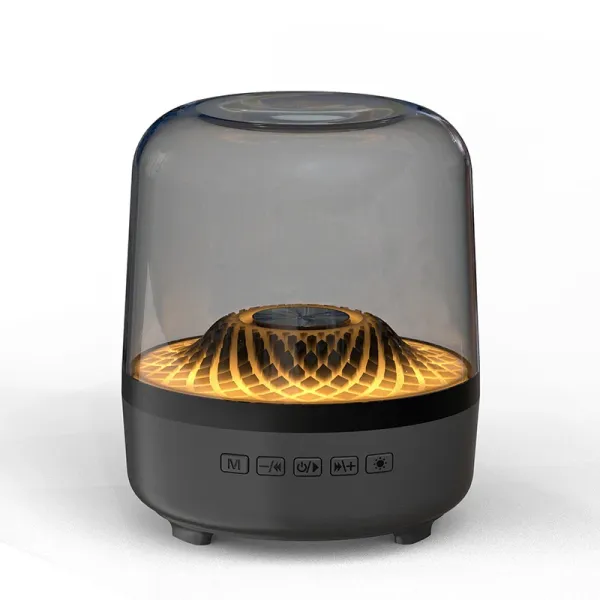 Design Manha Medium Speaker Black with Amber Lighting Speakers - 9