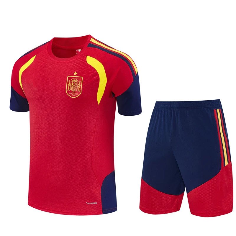 Spain National Football Team Jerseys Short-Sleeve Shirt and Shorts Set image 3