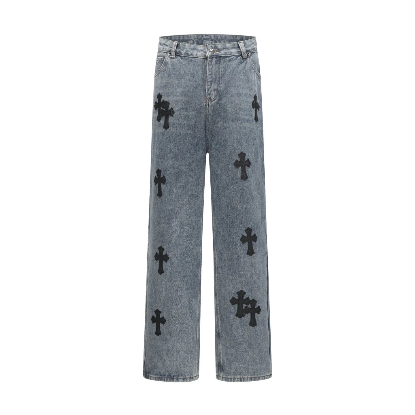 Chrome Hearts Jeans Wide-Leg Cross Patch variant SOURCE-sku:131220452977