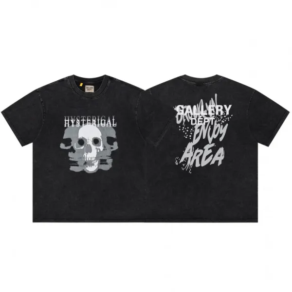 Gallery Dept Hysterical Skull Washed Black T-Shirt - 1