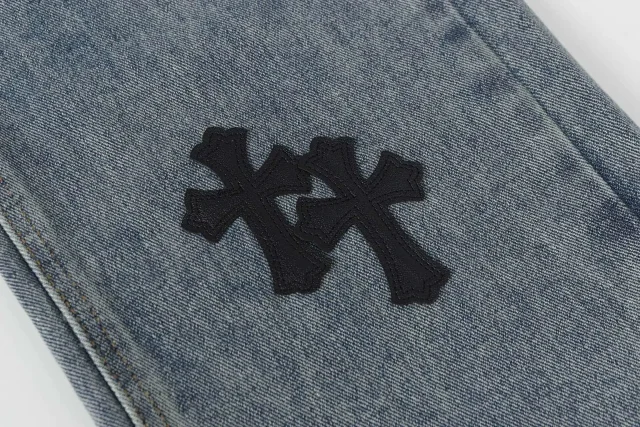 Chrome Hearts Jeans Wide-Leg Cross Patch product detail image 11