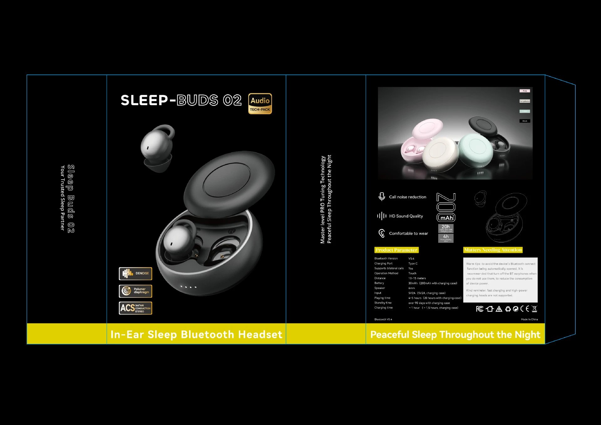 Design Sleep Buds 02 Sakura Pink Sleep Earbuds Earphones - 2
