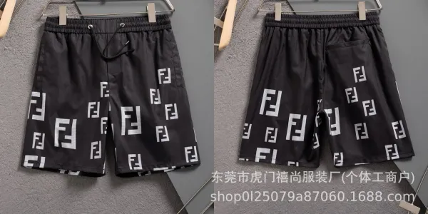 Fendi FF Monogram Print Shorts Black / White - 15