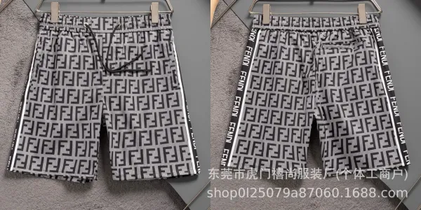 Fendi FF Monogram Print Shorts Black / White - 17