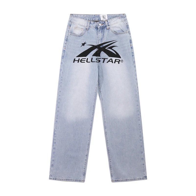 Hellstar Jeans Light-wash graphic-print image 3