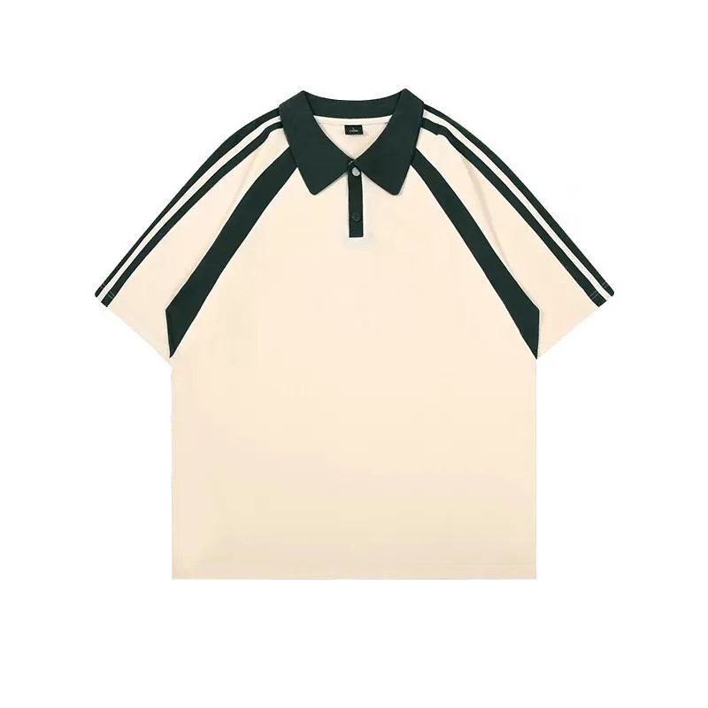 Unbranded Shirts Short-Sleeve Contrast Raglan Stripe Polo Shirt image 4