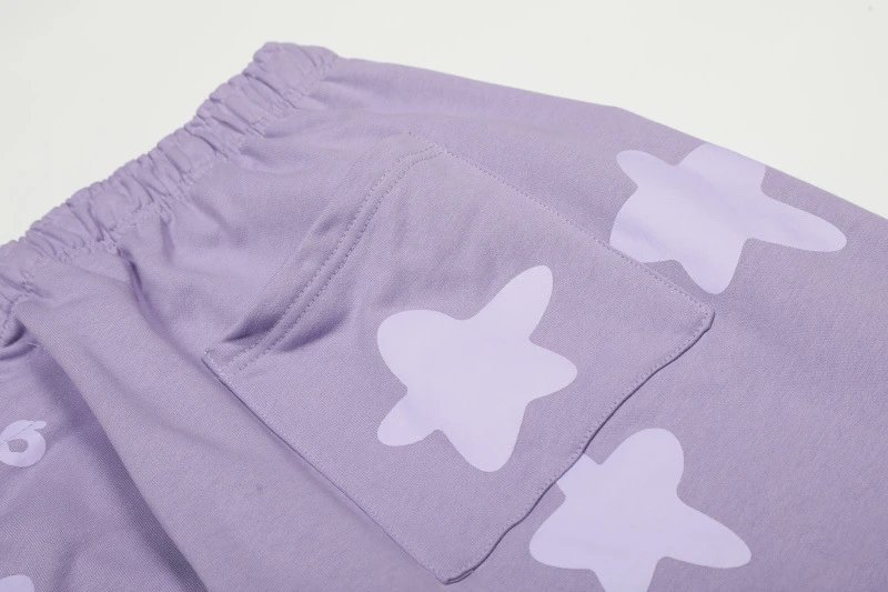 Design Star Print Jogger Pants Purple Sweatpants - 17