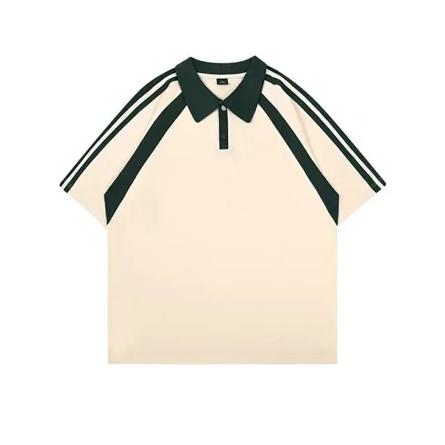 Unbranded Shirts Short-Sleeve Contrast Raglan Stripe Polo Shirt product detail image 5