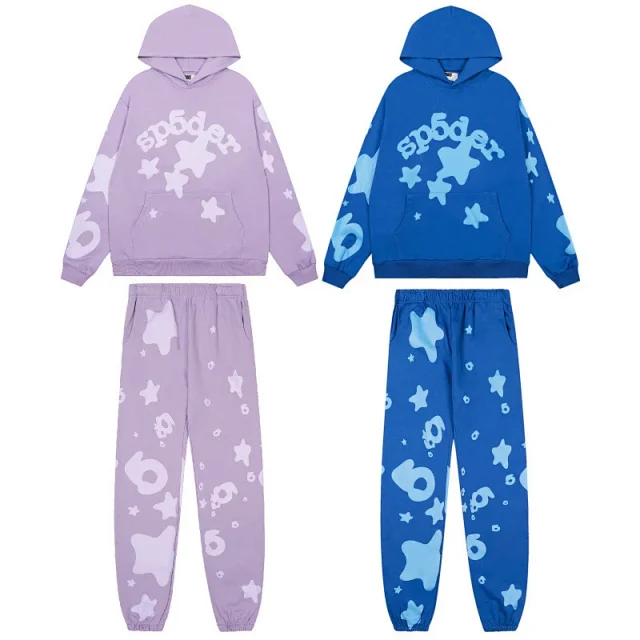 Sp5der Tracksuits Spider web graphic hooded sweatshirt and jogger set product detail image 22