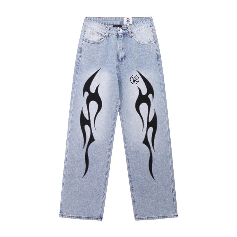 Hellstar Jeans Light-wash graphic-print image 4