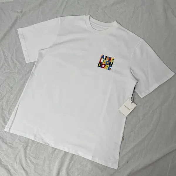 Aimé Leon Dore Rose Embroidered Beige T-Shirt - 42