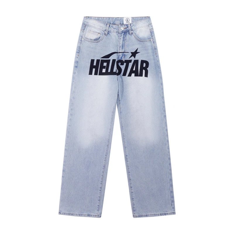 Hellstar Jeans Light-wash graphic-print image 2