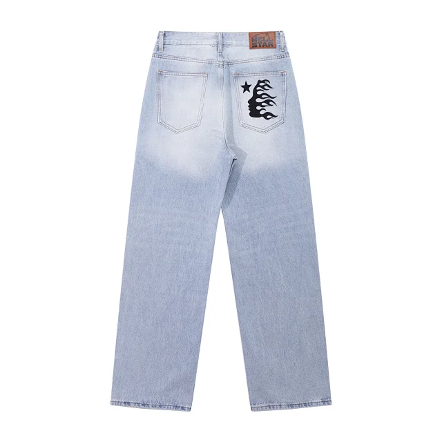Hellstar Jeans Light-wash graphic-print product detail image 9