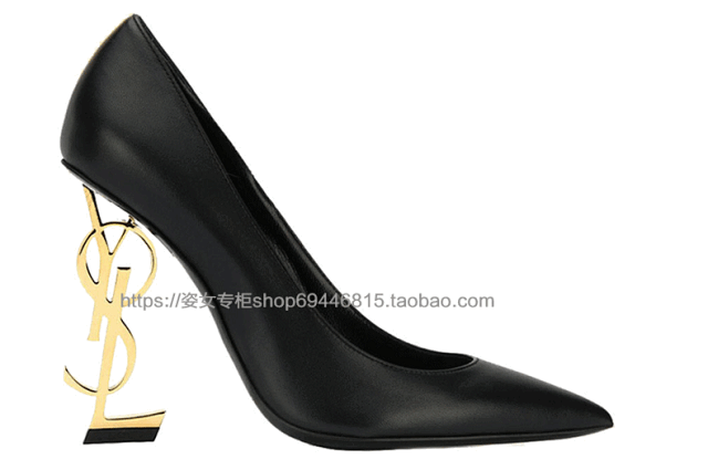 Saint Laurent High Heels Pointed-Toe Pumps with YSL Monogram product detail image 18