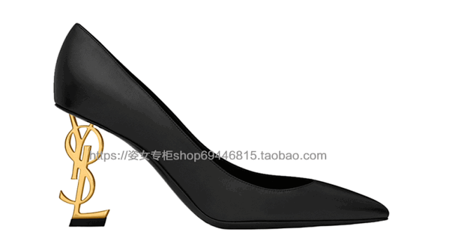 Saint Laurent High Heels Pointed-Toe Pumps with YSL Monogram product detail image 26