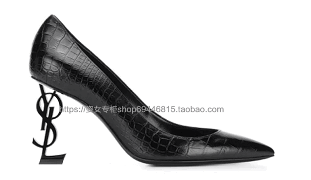 Saint Laurent High Heels Pointed-Toe Pumps with YSL Monogram product detail image 27