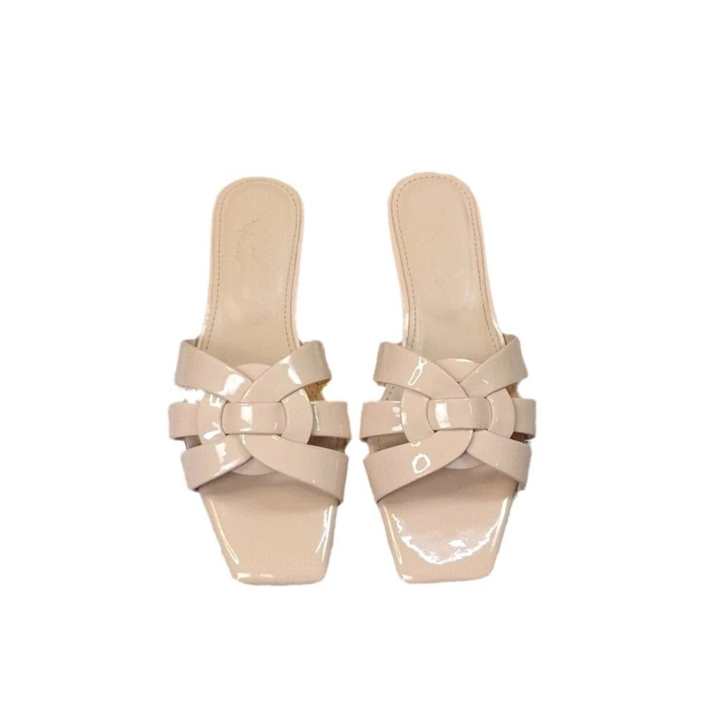 Unbranded Sandals Square-Toe Woven Strap Flat Slide image 5