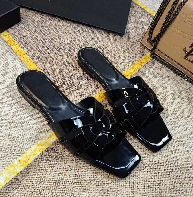 Unbranded Sandals Square-Toe Woven Strap Flat Slide product detail image 4