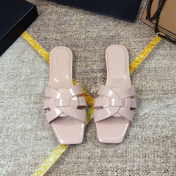 Design White Croc-Embossed Knotted Mule Sandals Slippers - 23