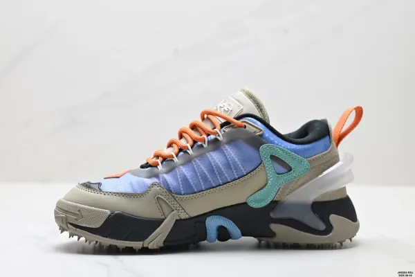Off-White Diagonal Arrow Running Sneakers Blue Orange Beige Running Shoes - 4