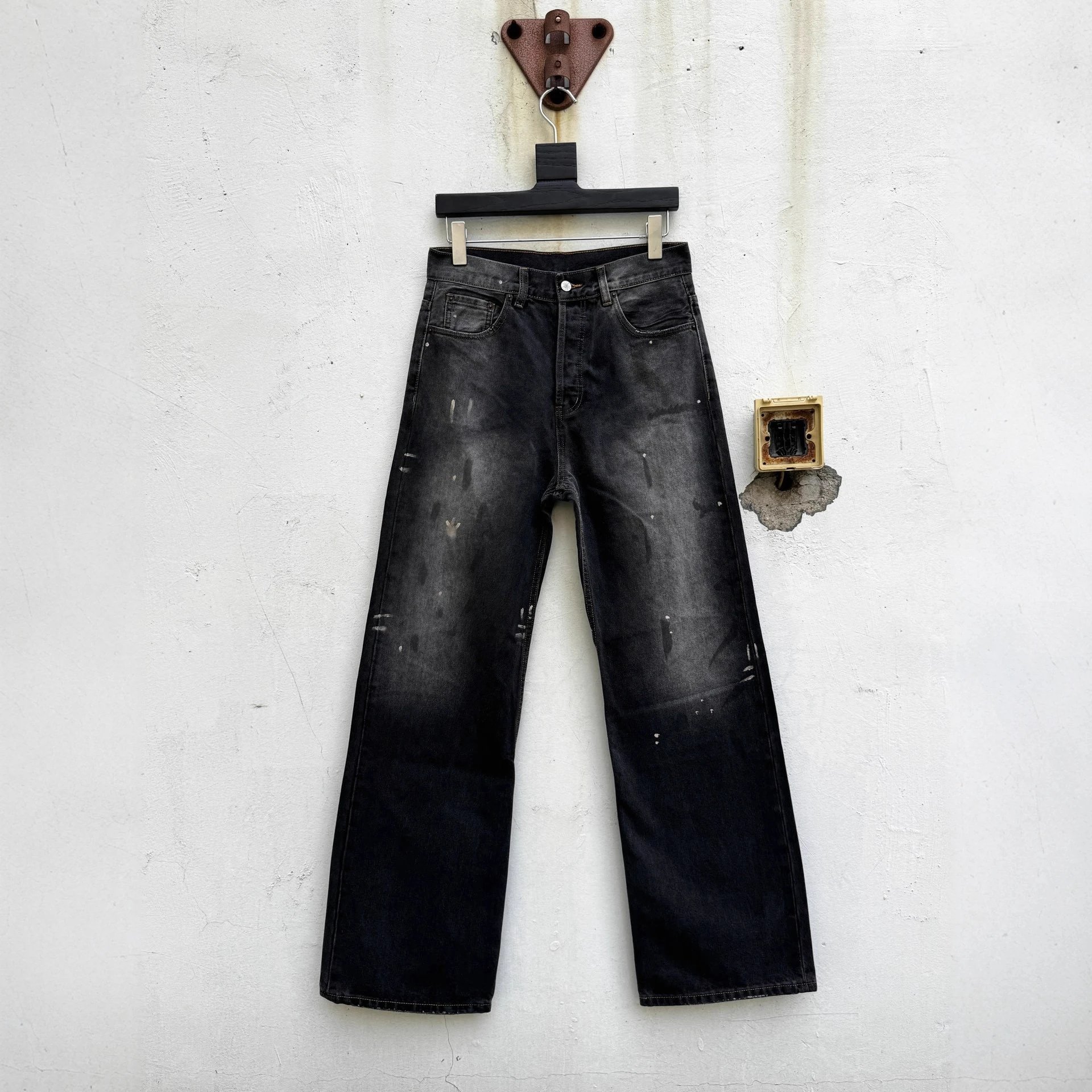 Acne Studios Jeans Wide-Leg Paint-Splatter image 5