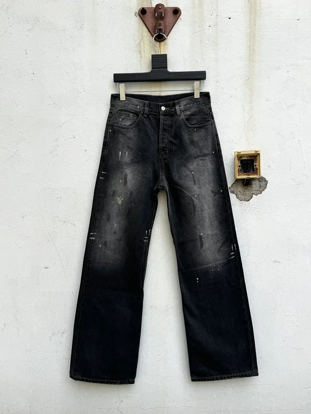 Acne Studios Jeans Wide-Leg Paint-Splatter product detail image 3