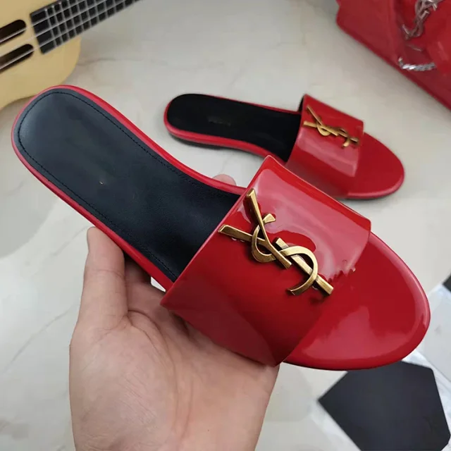 Saint Laurent Slippers YSL monogram flat slide product detail image 8