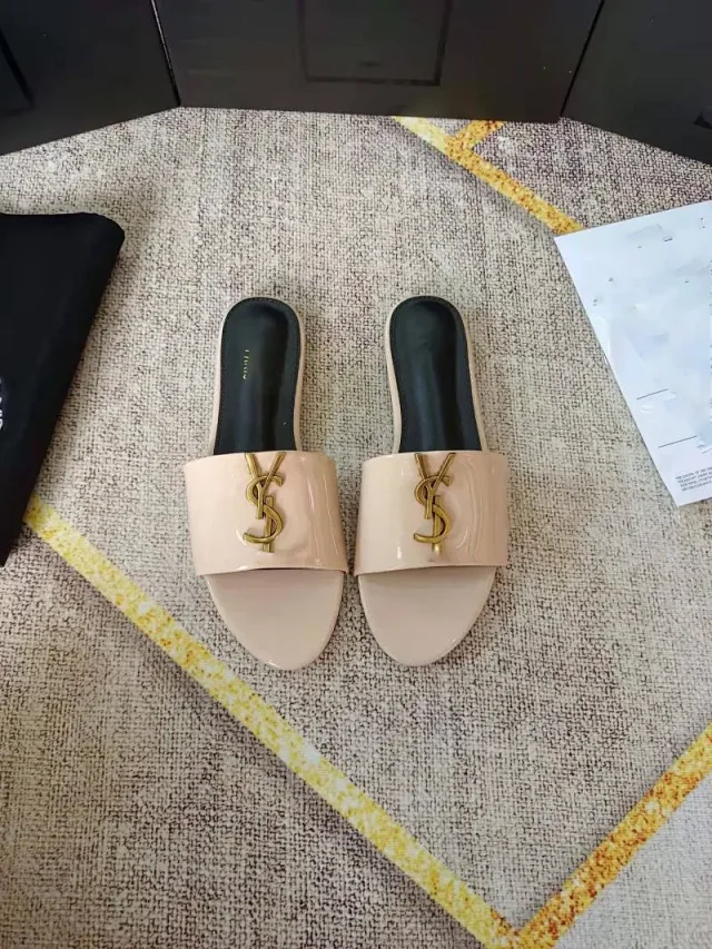 Saint Laurent Slippers YSL monogram flat slide product detail image 10