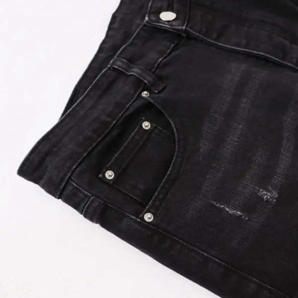 Amiri Skeleton Print Distressed Black Jeans - 15