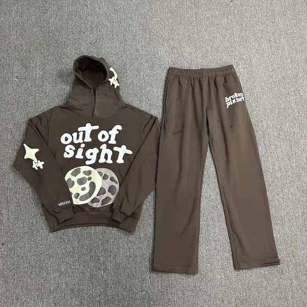 Broken Planet Logo Sweatpants Brown - 6