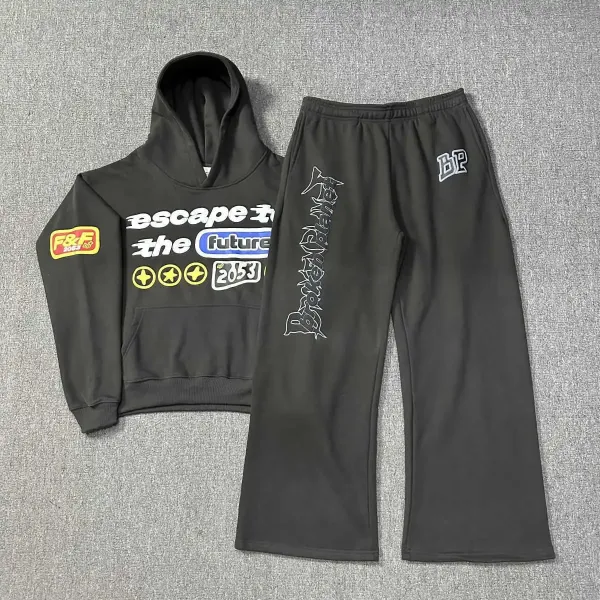Broken Planet Logo Sweatpants Brown - 9