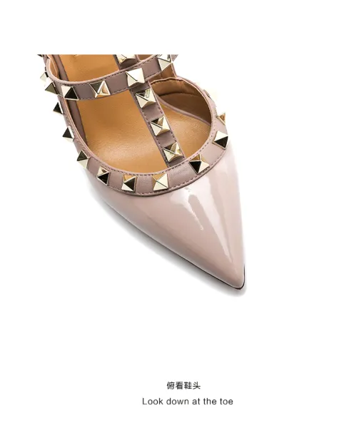 Valentino Rockstud Strappy Stiletto Heels White - 7