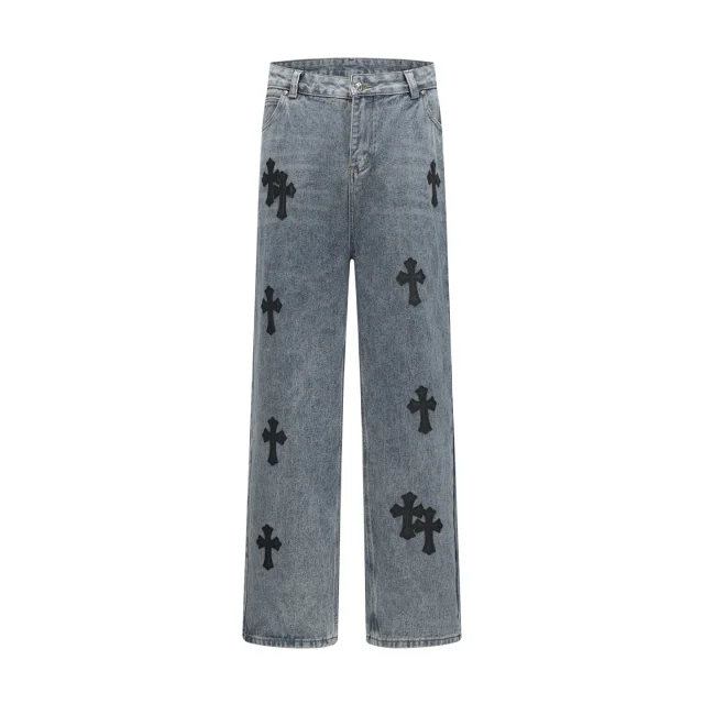 Chrome Hearts Jeans Wide-Leg Cross Patch product detail image 5