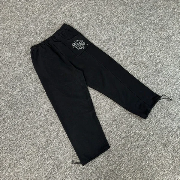 Unbranded Trousers Fleece drawstring with contrast pockets and embroidered graphic product detail image 4