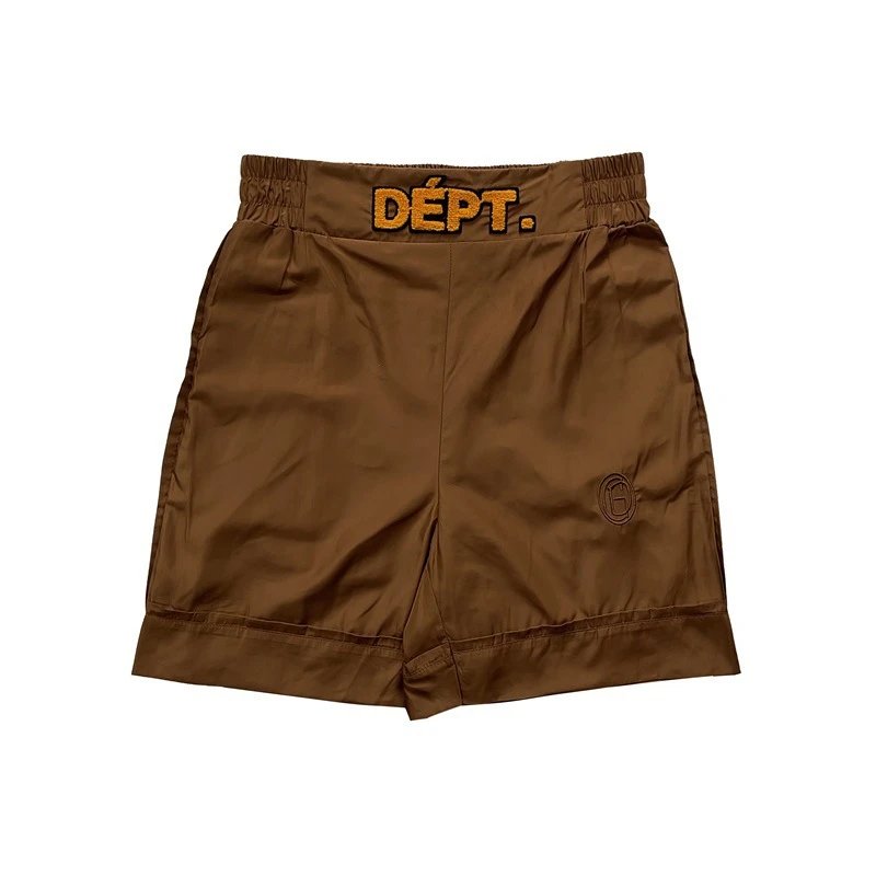 DEPT. Shorts Embroidered Logo Elastic-Waist — Dark brown