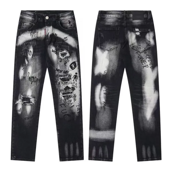 Dsquared2 Distressed Paint-Splatter Black Jeans - 5