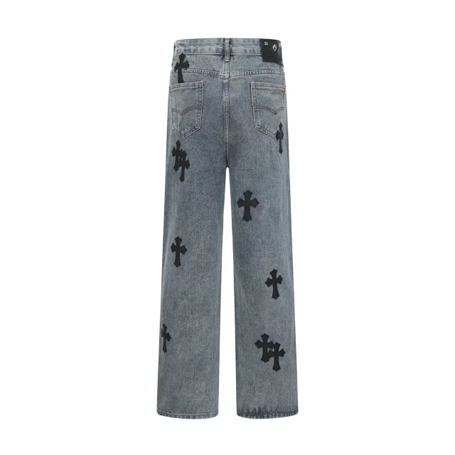 Chrome Hearts Jeans Wide-Leg Cross Patch product detail image 4