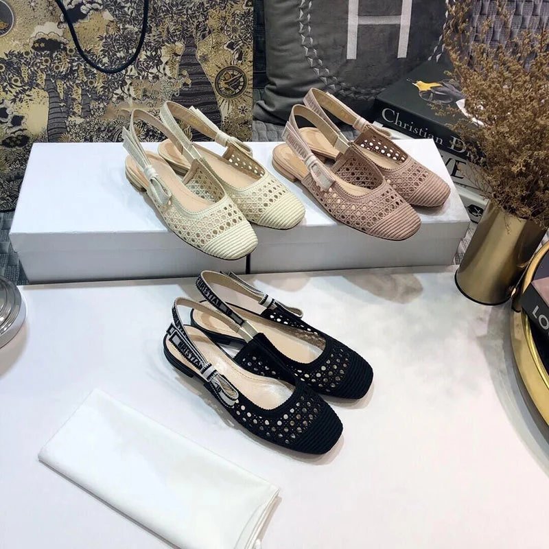 Dior J'Adior Slingback Heels Black Perforated Leather with Oblique Ribbon - 4