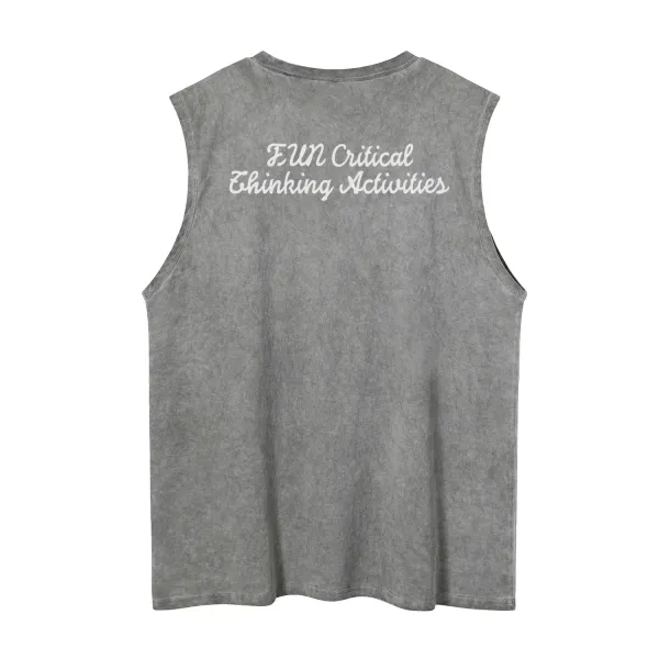 Design Massacred x Critical Thinking Activities Purple Graphic Muscle Tank Top Vest Top - 8