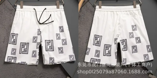 Fendi FF Monogram Print Shorts Black / White - 16