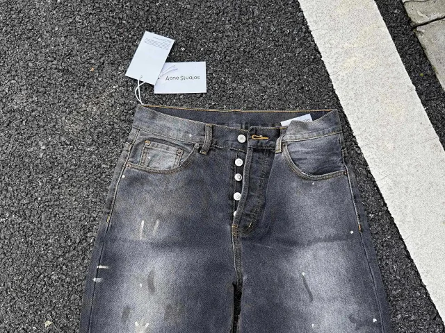Acne Studios Jeans Wide-Leg Paint-Splatter product detail image 23